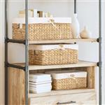 vidaXL Opslagmanden 3 pcs Naturel 40 x 30 x 18 cm Waterhyacint