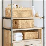 vidaXL Opslagmanden 3 pcs Naturel 40 x 30 x 18 cm Waterhyacint