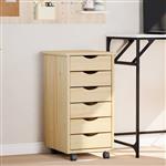 vidaXL Rolling Cabinet met Laden MOSS Heldere Vernis 34 x 39 x 65,5 cm