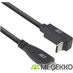 ACT USB 3.0 10Gbps 60W USB Type-C - USB Type-C (haaks verticaal) 0.5m