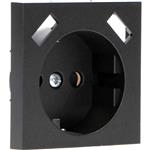 Reflex Inlegplaat voor wandcontactdoos met 2 USB - Zwart