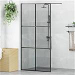 vidaXL Inloop Douche Wand Zwart 100 x 195 cm gehard glas