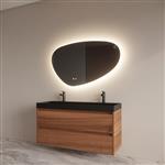 Badmeubelset BWS Riga Met Lako Wastafel Zwart 120 cm Walnoot