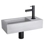 Fonteinset Differnz Ravo Beton 38.5x18.5x9 cm Licht Grijs Met Rechte Mat Zwart