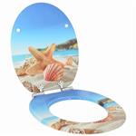 vidaXL Toiletbril Zee Schelp 44 x 38 cm MDF-plaat