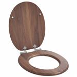 vidaXL Toiletbril Bruin 44 x 38 cm MDF-plaat