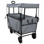 vidaXL Vouwbare Handtrolley Grijs 105 x 56.5 x 116 cm Oxford Stof