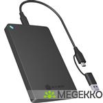 ICY BOX IB-201T-CU31 SDD-behuizing Zwart 2.5