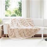 vidaXL Antislip nep konijnenbont deken Olite 4 pcs Beige 240 x 270 cm