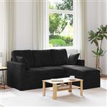 vidaXL Bank Zwart 198 x 134 x 80 cm Fluweel