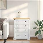 vidaXL Opbergkisten Corona Wit 92 x 48 x 114 cm Massief Vurenhout