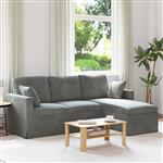 vidaXL Bank Donkergrijs 198 x 134 x 80 cm Fluweel