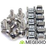 StarTech.com 100 Stuks M6 Montageschroeven en Plaatmoeren voor Serverrack