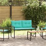 vidaXL Houten Laag Bank met kussen Effen Turquoise 114 x 55 x 77 cm