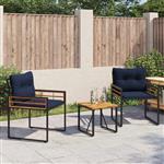 vidaXL Buitenmeubelset met kussen 3 pcs Marineblauw