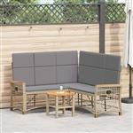 vidaXL Tuin ligbankset Beige en Licht Grijs 164 x 164 x 112 cm