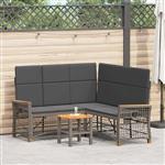 vidaXL Tuin ligbankset Grijs en Donkergrijs 164 x 164 x 112 cm