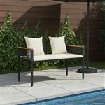 vidaXL Tuinbank Zwart en Cream Wit 117 x 54 x 74.5 cm poly rattan