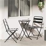vidaXL Tuin Bistro Set 3 pcs Antraciet Staal
