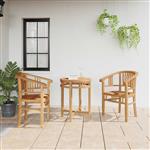 vidaXL Stoel 2 pcs Bruin 63 x 58 x 89 cm Massief Teakhout