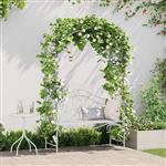 vidaXL Tuinbank Antiek wit 121 x 48 x 200 cm Staal