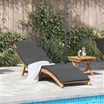 vidaXL Tuininfurniture Sunlounger met kussen Bruin 198 x 55 x 58,5 cm