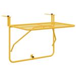 vidaXL Hangende Balkon Tafel Mosterdgeel 60 x 39 x 65 cm Staal