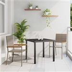 vidaXL Tuinstapelstoelen 2 pcs Grijs en Bruin