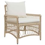 vidaXL Tuinstoel met kussen Beige 73 x 61 x 77 cm poly rattan