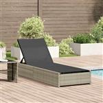 vidaXL Ligstoel Beige 200.5 x 70 x 75 cm poly rattan
