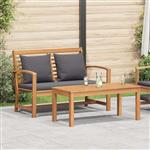 vidaXL Bank Bruin en Donkergrijs 110 x 66 x 76 cm Massief Teakhout