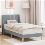 vidaXL Bedframe met hoofdeinde Lichtgrijs 100 x 200 cm Stof
