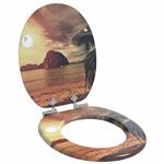 vidaXL Zachte sluit toiletbril Oranje 44 x 38 cm MDF-plaat