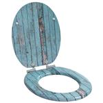 vidaXL Zachte sluit toiletbril Blauw 44 x 38 cm MDF-plaat