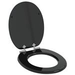 vidaXL Zachte sluit toiletbril Zwart 44 x 38 cm MDF-plaat