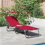 vidaXL Opvouwbare zonnebed Rood 190 x 57 x 81 cm oxford