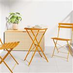 vidaXL Bistrotafel Mosterdgeel Ø 50 x 71 cm Poedercoating staal