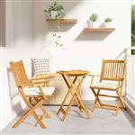vidaXL Opvouwbare stoel met kussen 2 pcs Bruin Massief acaciahout