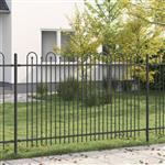vidaXL Spike Boog Hek Zwart 200 x 130 cm Gepoedercoat staal