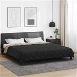 vidaXL Zomerdekbed Zwart en Taupe 220 x 260 cm Microfiber