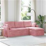 vidaXL Bank Roze 198 x 134 x 80 cm Fluweel
