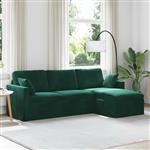 vidaXL Bank Donkergroen 198 x 134 x 80 cm Fluweel