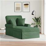 vidaXL Chaise Lounge met Rok met kussen 3 pcs Jungle Groen Katoen Stof