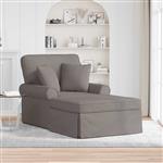 vidaXL Chaise Lounge met Rok met kussen met kussen 3 pcs Taupe Stof