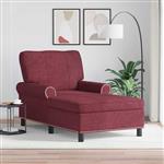 vidaXL Chaise Lounge met kussen Wijnrood 91 x 157 x 91 cm Stof