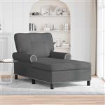 vidaXL Chaise Lounge met kussen Donkergrijs 91 x 157 x 91 cm Stof