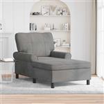 vidaXL Chaise Lounge met kussen Donkergrijs 91 x 157 x 91 cm Fluweel