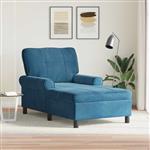 vidaXL Chaise Lounge met kussen Blauw 91 x 157 x 91 cm Fluweel