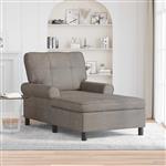vidaXL Chaise Lounge met kussen Grijs 91 x 157 x 91 cm Nep Leer