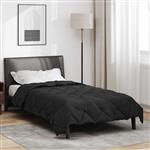 vidaXL Zomer Dekbed Zwart 200 x 155 cm Microfiber